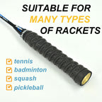 Senston New Racket Grip Anti Slip Perforated Super Absorbent Tennis Overgrip Badminton Overgrip Pickleball Overgrip 5 Pack Black