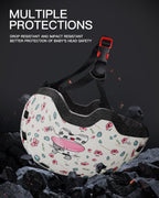 Toddler Bike Helmet 1-3 Years Old- with 12 Vents & Dual Liner (0.16+0.28) - Adjustable Dial Fit (45-51cm) (XS,Cow)