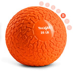 Yes4All 25 Lbs Slam Ball For Strength, Power And Workout - Fitness Exercise Ball With Grip Tread & Durable Rubber Shell (25 Lbs,