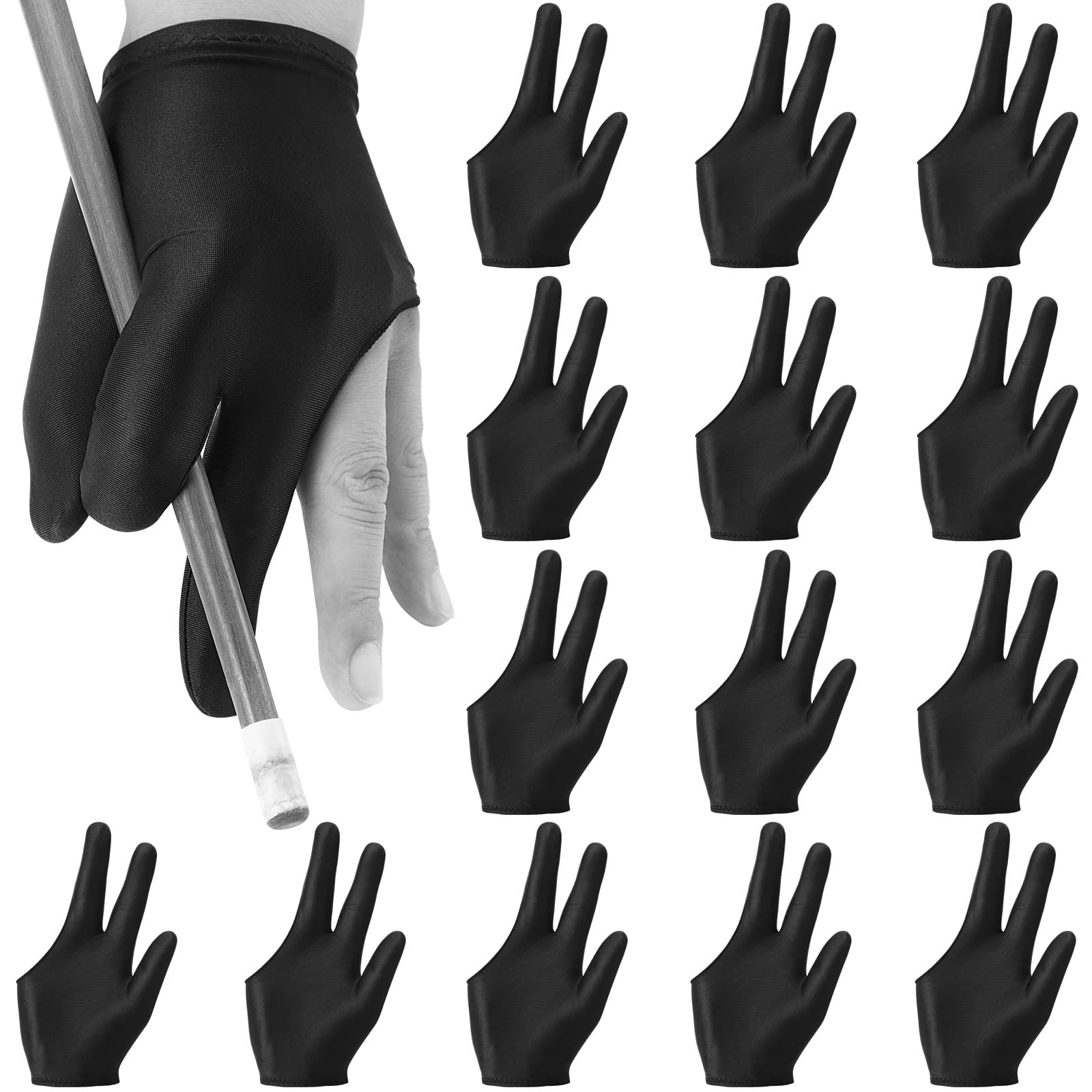 Neer Breathable Billiards Pool 3 Fingers Cue Gloves Nylon Table Pool Left Right Hand Universal Shooter Cue Sports Gloves For Wom