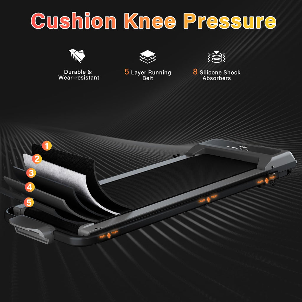 Howhai Treadmill, Walking Pad, Treadmills For Home Foldable With Handle Bar, 6.2 Mph Running Treadmill With Remote Control And L