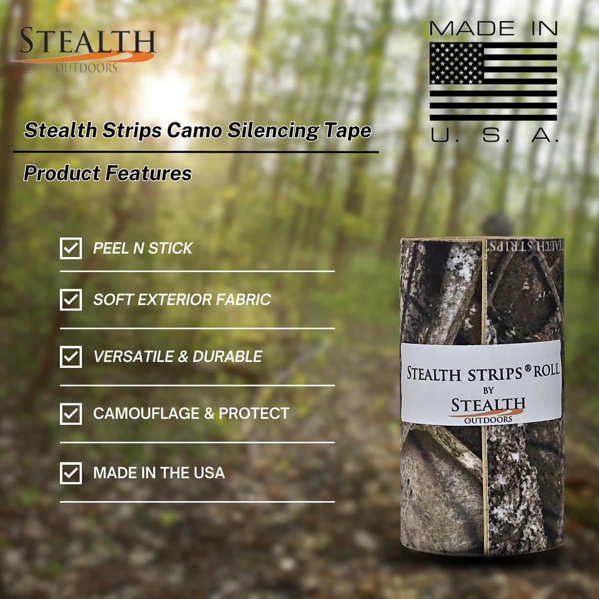 Stealth Strips Realtree Apx Camo Silencing Tape| Self Adhesive Silencing Fabric | Great For Quieting All Of Your Metal Hunting G