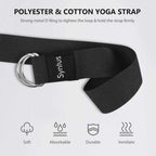 Syntus Yoga Block And Yoga Strap Set, 2 Eva Foam Soft Non-Slip Yoga Blocks 9   6   4 Inches, 8Ft Metal D-Ring Strap For Yoga, Ge