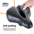Bikeroo Bike Seat Cushion For Women - Universal Memory Foam Bicycle Seat For Mountain, Road, Exercise Bike - Comfortable Padded