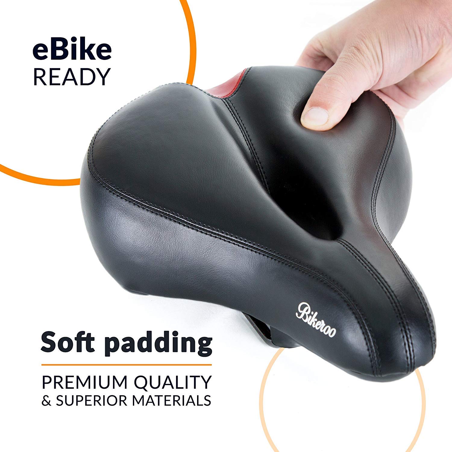 Bikeroo Bike Seat Cushion For Women - Universal Memory Foam Bicycle Seat For Mountain, Road, Exercise Bike - Comfortable Padded