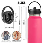 Llcjyycy Lids With Straw For Hydroflask Wide Mouth 20 32 40 Oz, Flex Straw Lid Fit For Hydro Flask Sports Water Bottles, Flexibl