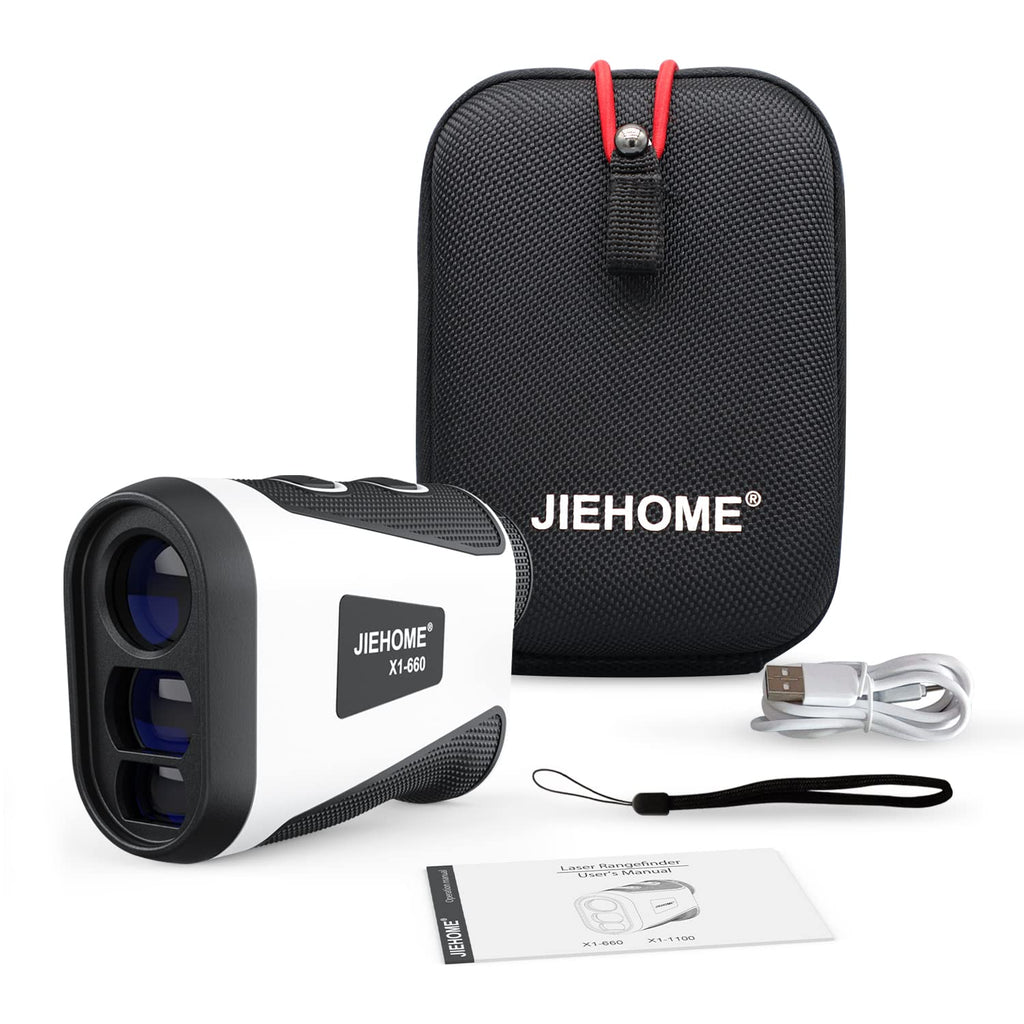Jiehome Golf Range Finder X1 660 Yards Rangefinder With Slope Flagpole Lock Vibration 6X Magnification Rechargeable Laser Distan
