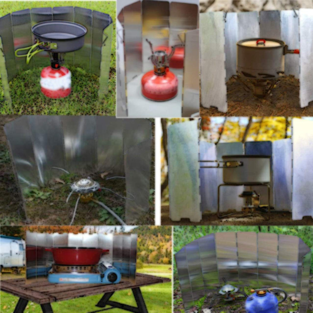 Gciyaen Folding Stove Windscreen Outdoor Camping Stove Windshield With Carrying Bag (660 X 240Mm 8 Plates)