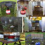 Gciyaen Folding Stove Windscreen Outdoor Camping Stove Windshield With Carrying Bag (660 X 240Mm 8 Plates)