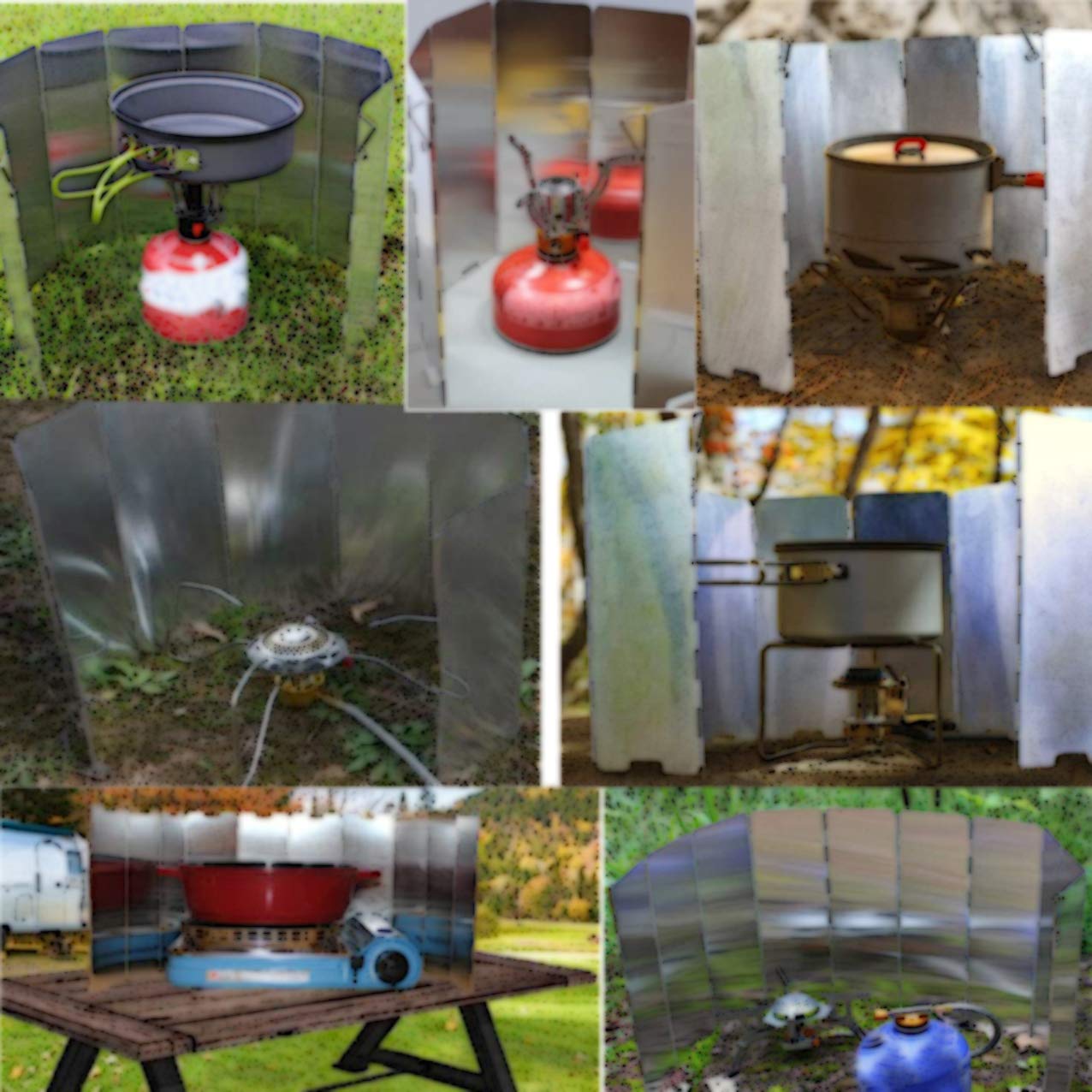 Gciyaen Folding Stove Windscreen Outdoor Camping Stove Windshield With Carrying Bag (660 X 240Mm 8 Plates)