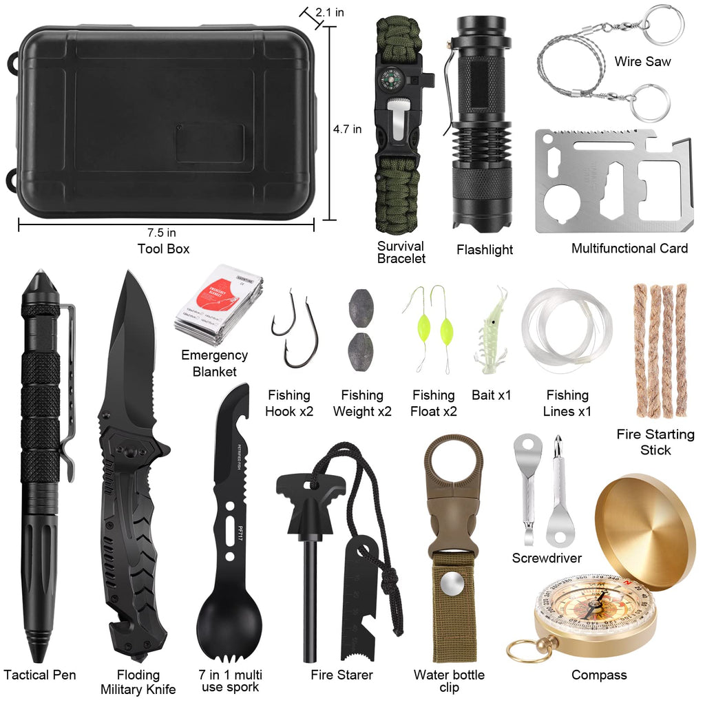 Luxmom Survival Kit And First Aid Kit, 142Pcs Professional Survival Gear And Equipment With Molle Pouch, For Men Camping Outdoor