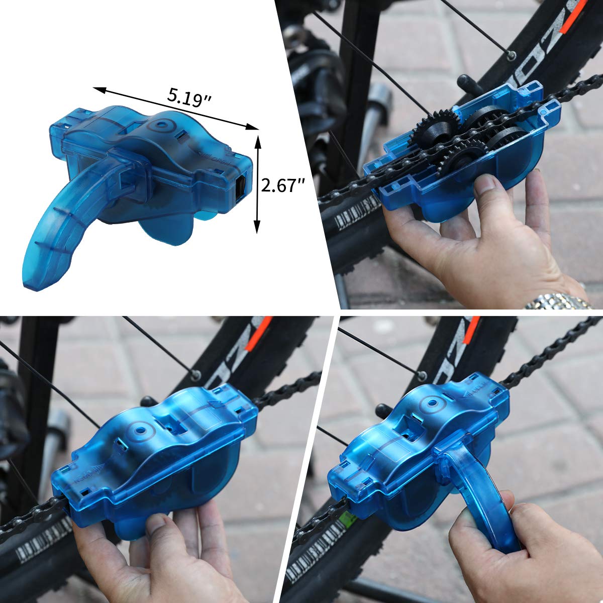 Anndason 8 Pieces Precision Bicycle Cleaning Brush Tool Including Bike Chain Scrubber, Suitable For Mountain, Road, City, Hybrid