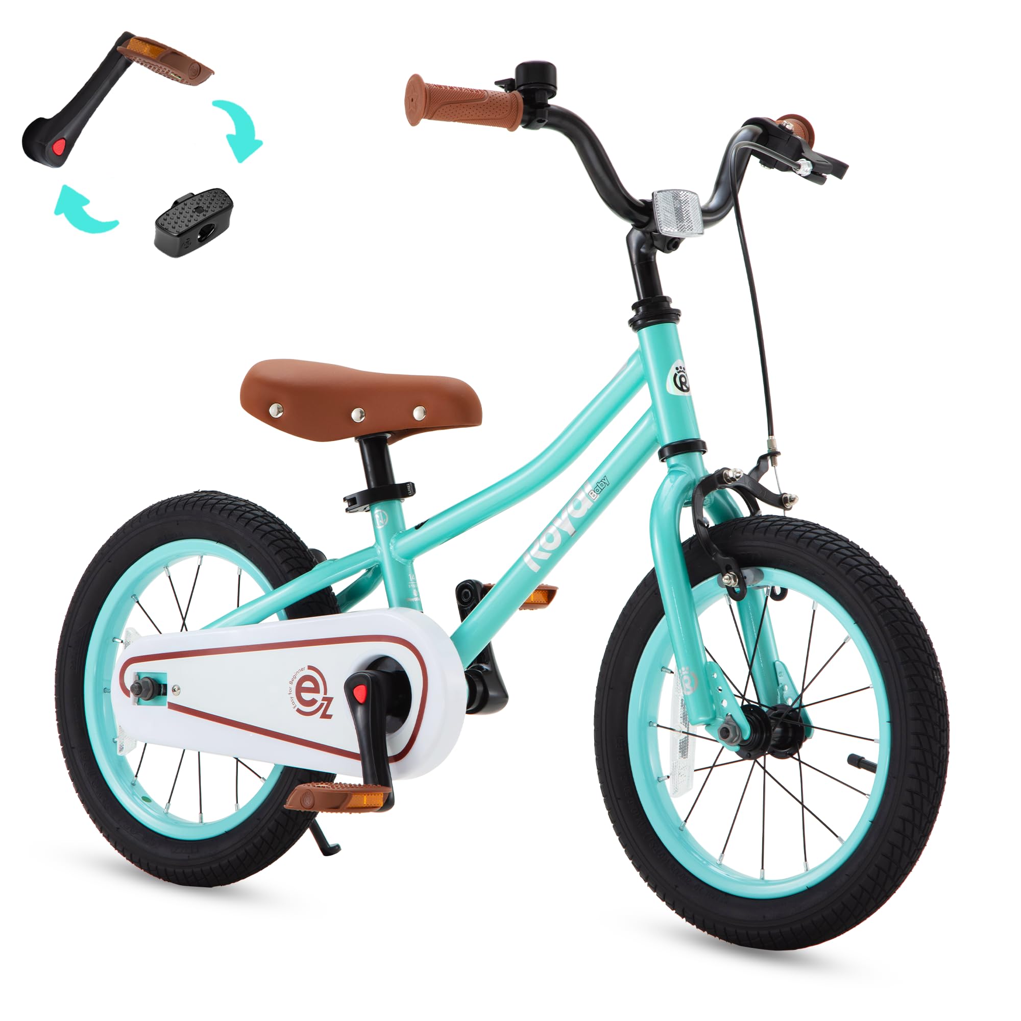 Royalbaby Terra Ez Kids Bike, Easy Learn Balancing To Biking, 14 Inch Balance & Pedal Bicycle, Instant Assembly Toddlers Boys Gi