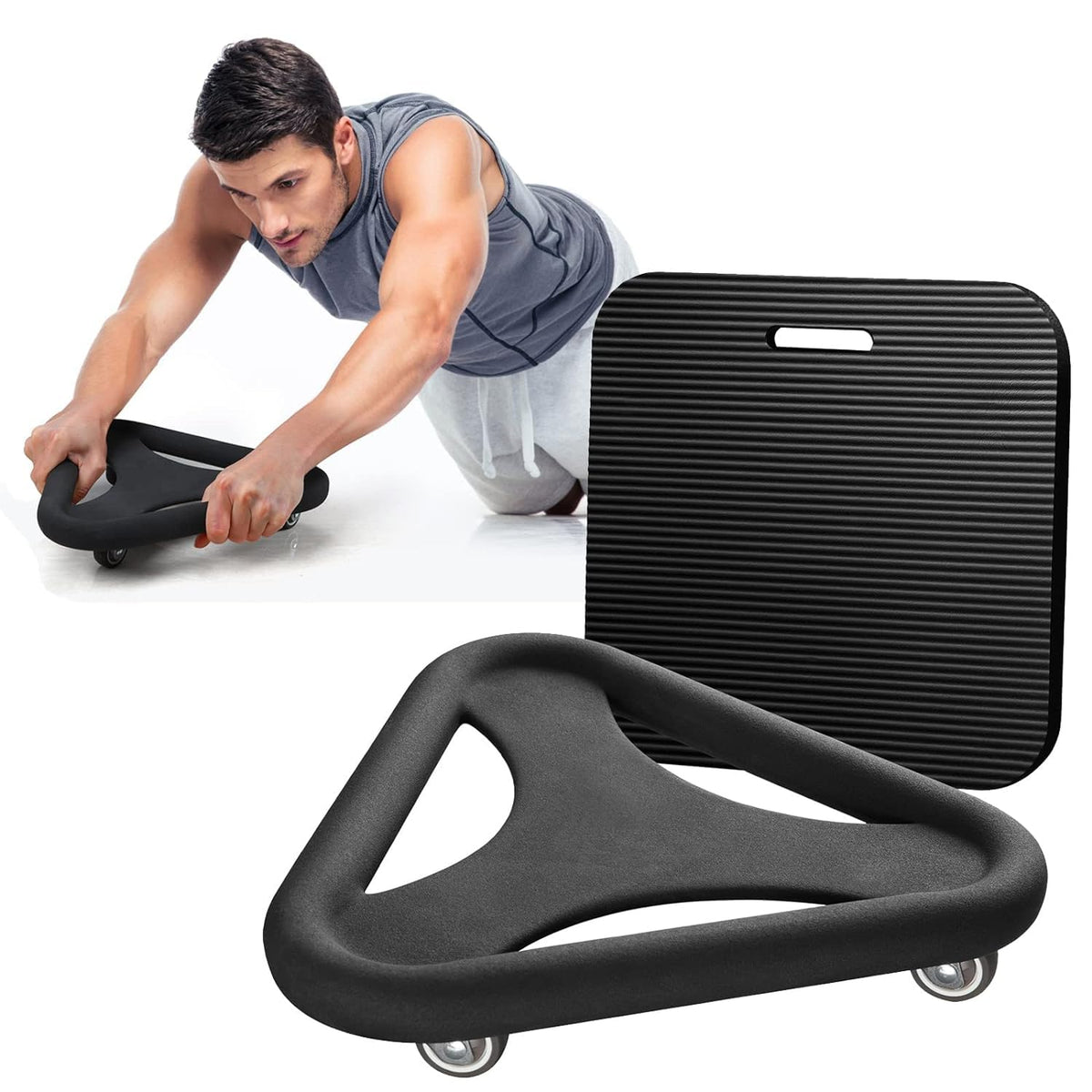 Foliam Home Gym Ab Roller/Indoor Ab Wheel for Abs Workouts/Dual Abdominal Exercise/Core Workouts for Men and Women