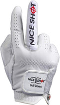 Nice Shot The Bird Golf Glove White Cabretta Leather Men'S Left Hand - Cadet Xlarge