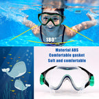 Fpxnb Kids Swim Mask, Swimming Goggles With Nose Cover, Snorkel Mask Diving Mask For Scuba Snorkeling, Anti-Fog Lens Waterproof