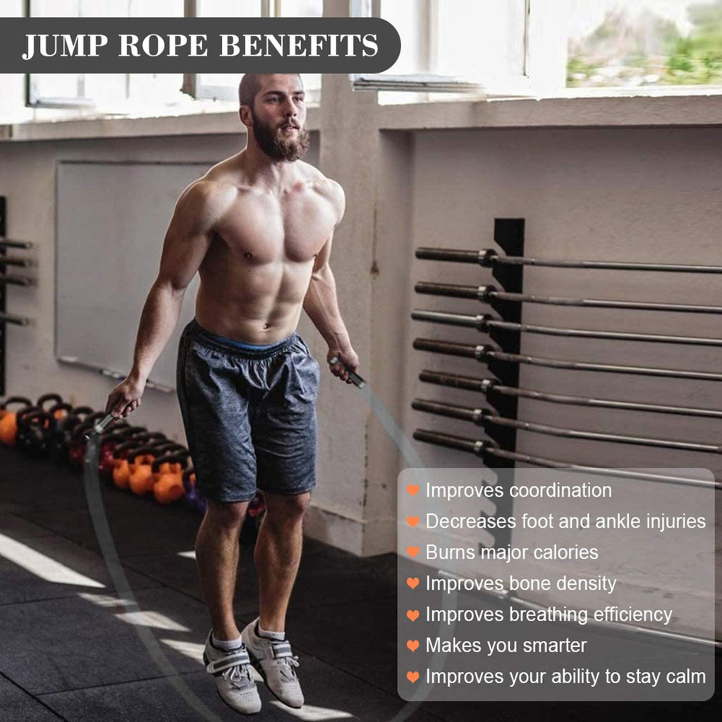 Redify Weighted Jump Rope For Workout Fitness(1Lb), Tangle-Free Ball Bearing Rapid Speed Skipping Mma Boxing Weight-Loss,Aluminu