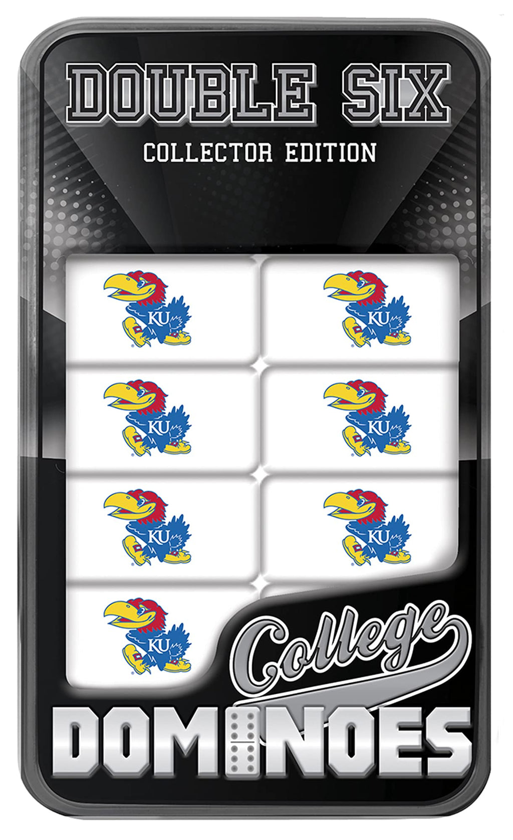 Masterpieces Game Day - Ncaa Kansas Jayhawks - 28 Piece Team Logo Double Six Domino Set