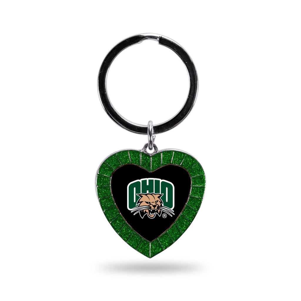 Rico Industries Ncaa Ohio Bobcats Ncaa Rhinestone Heart Colored Keychain, Green, 3-Inches In Length