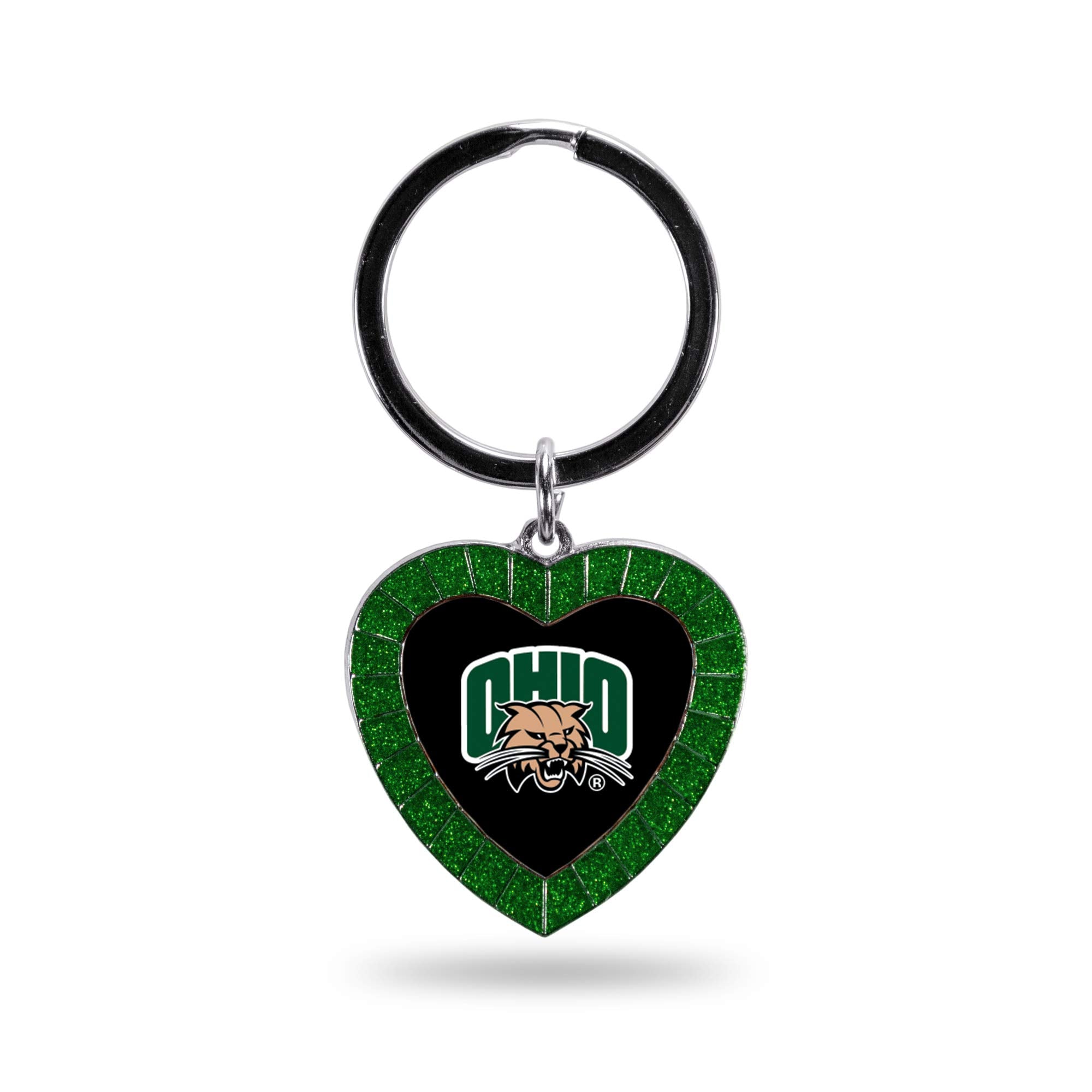 Rico Industries Ncaa Ohio Bobcats Ncaa Rhinestone Heart Colored Keychain, Green, 3-Inches In Length