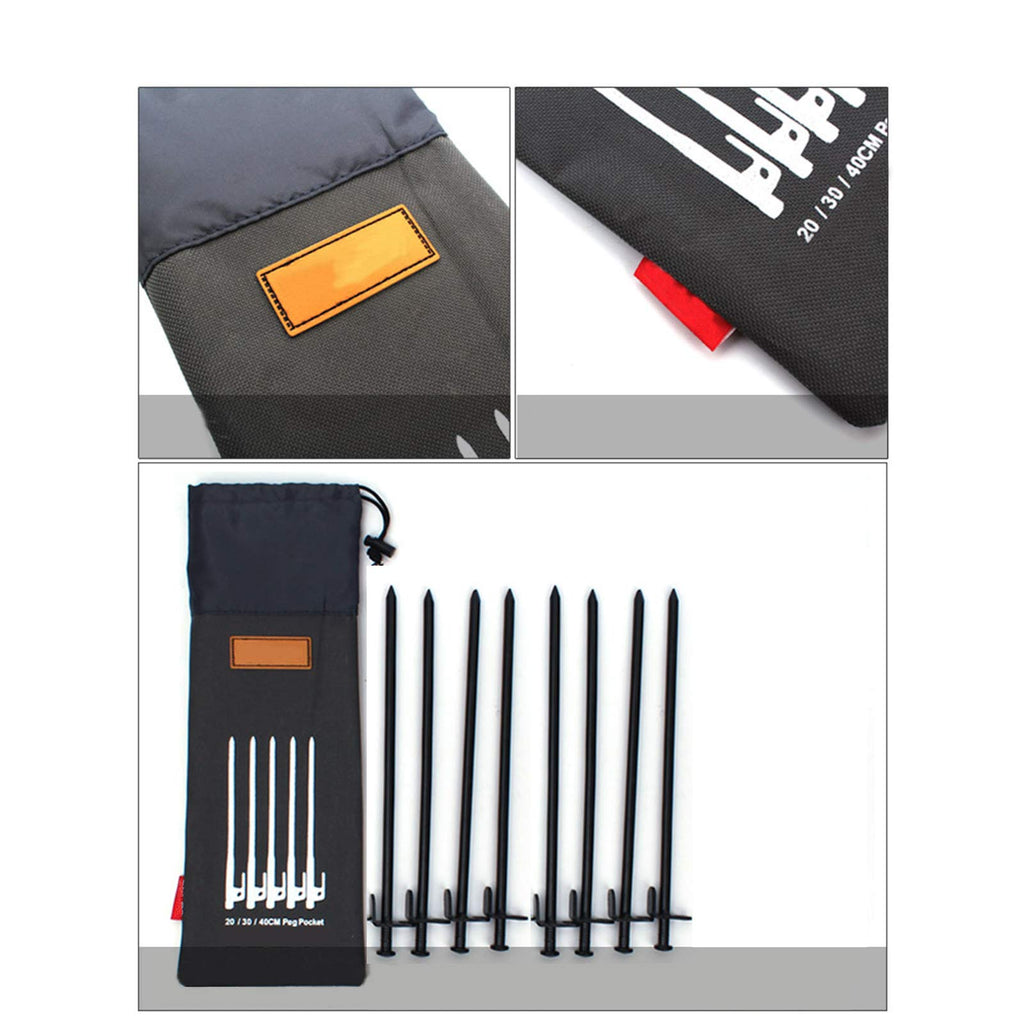 Tent Pile,Luminous Ring Storage Bag(8 Pieces) Sturdy Heavy Steel Tent Pile Ground Nail Metal Pile, Suitable For Outdoor Mountain