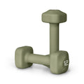 Tone Fitness 12 lb Neoprene Dumbbell Pair for Home Workouts - Non-Slip Design - Green