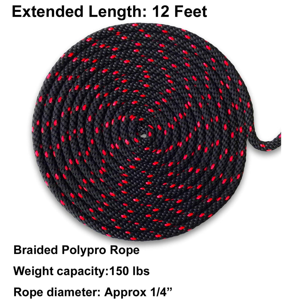 Kayak Tie Down Straps Canoe Bow And Stern Heavy Duty Cargo Ratchet Pulley Rope Hanger (Black Sleeve Elite, 12 Feet,2Pack)