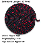 Kayak Tie Down Straps Canoe Bow And Stern Heavy Duty Cargo Ratchet Pulley Rope Hanger (Black Sleeve Elite, 12 Feet,2Pack)