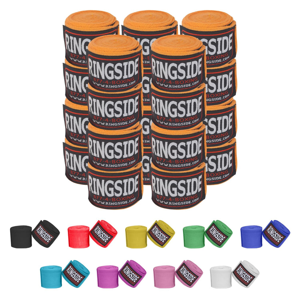 Ringside Mexican-Style Boxing Handwraps (10 Pack), 180'', Neon Orange