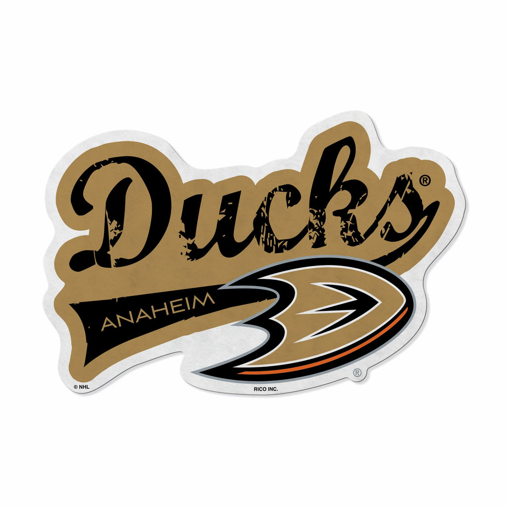 Rico Industries Nhl Anaheim Ducks Distressed Shape Cut Pennant - Home And Living Room D  Cor - Soft Felt Ez To Hang