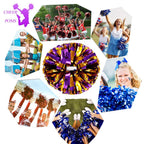 4Pcs Metallic Cheerleading Pom Poms For Kids, Creatiee 2 Pair Cheerleader Cheering Squad Pompoms For Boy Girl School Sports Game