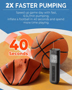ETENWOLF P200 Electric Ball Pump 2000mAh Sports Air Pump with Digital Pressure Gauge for Basketball Soccer Volleyball (Black)