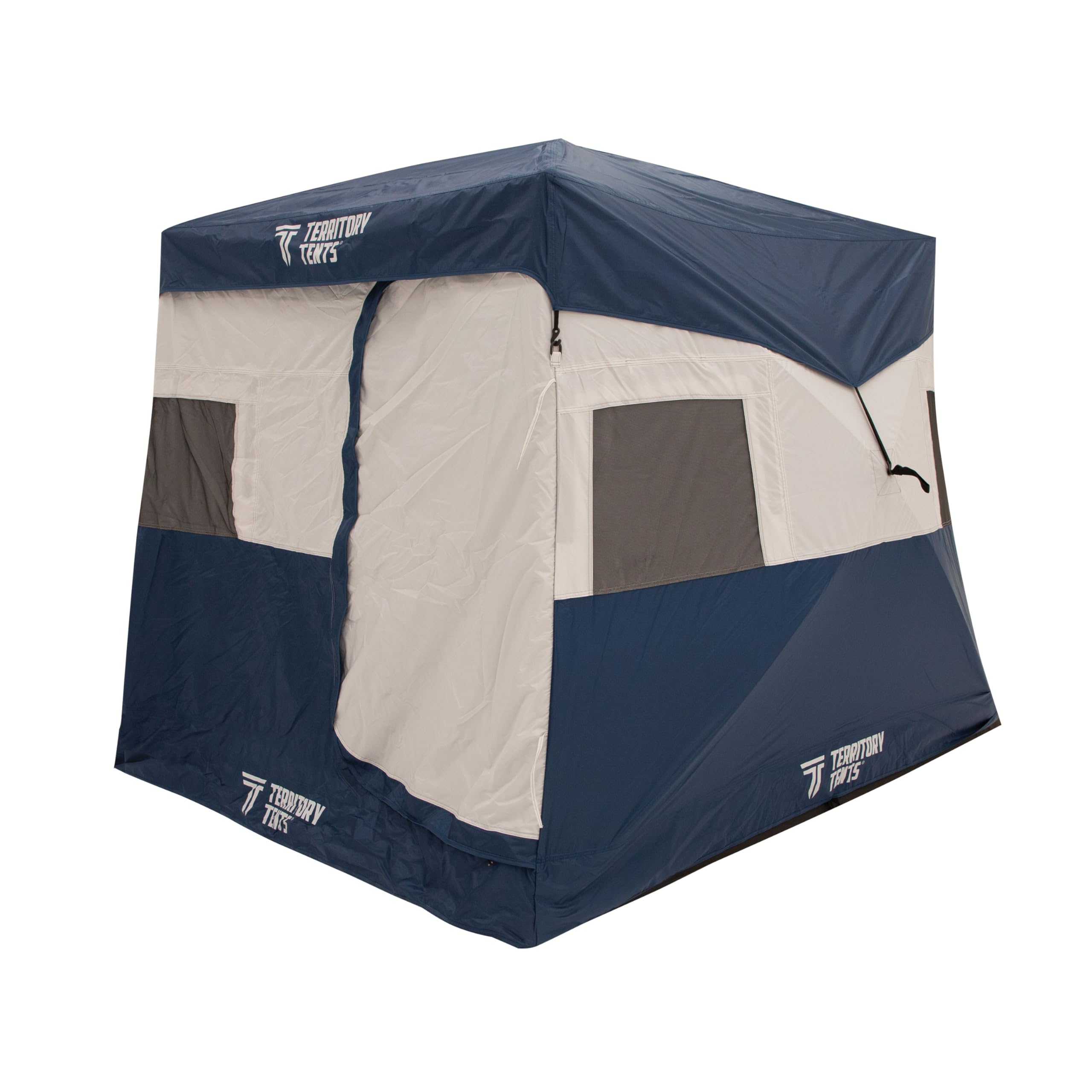 Territory Tents Jet Set 3 Hub Tent, Easy 90 Second Set-Up, Waterproof, UV Resistant, Ample Storage Options, 3-Person, Deep Blue,