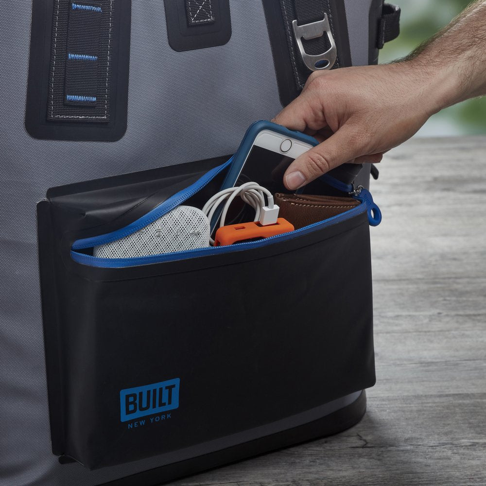 Built Welded Soft Portable Backpack Cooler With Wide Mouth Opening - Insulated And Leak-Proof Gray 5233505