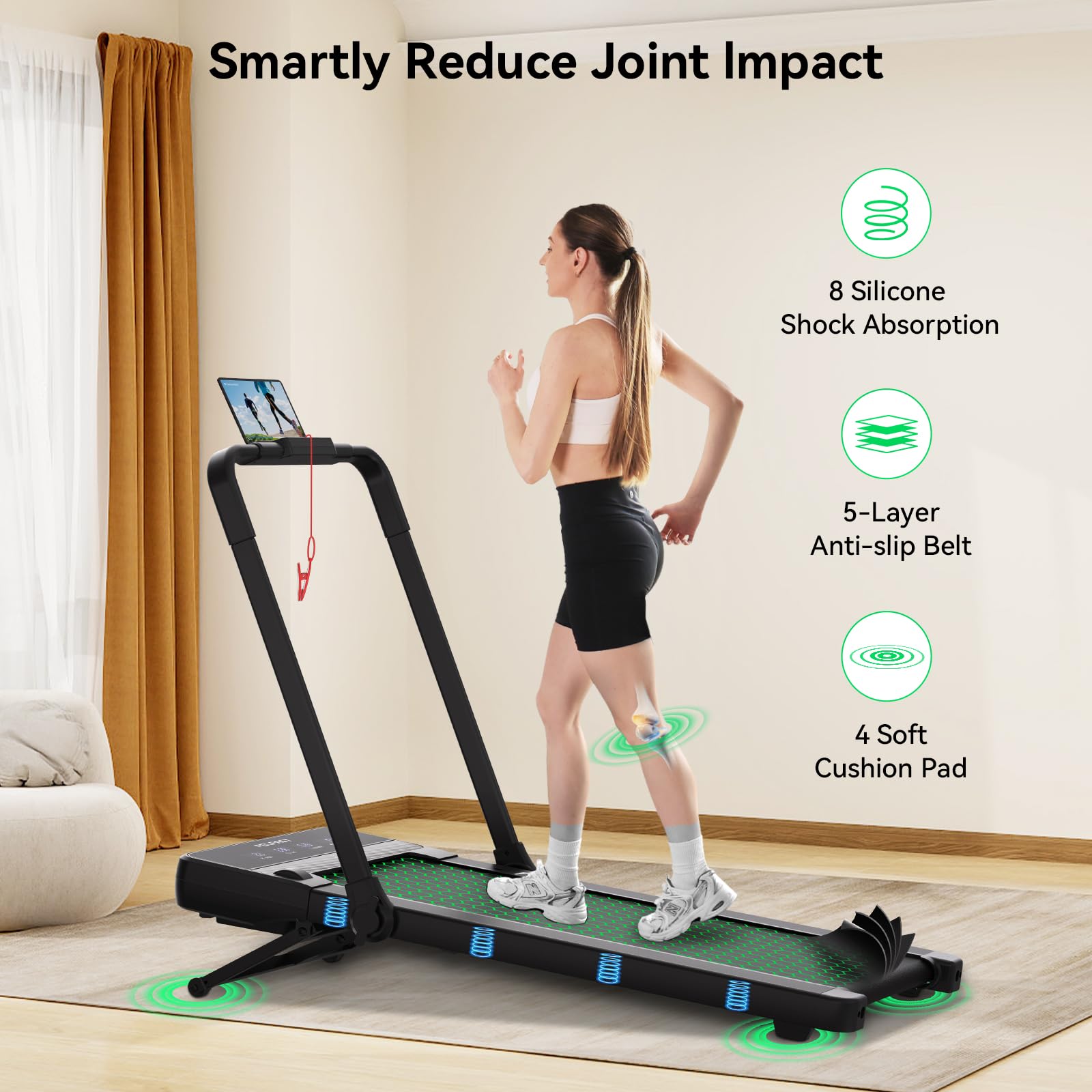 Felfast Walking Pad Treadmill With 15% 9 8 Level Auto Incline, 2-In-1 Under Desk Foldable W/Remote Control, 12 Hiit Mode, 265 Lb