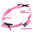Ritfit Pilates Ring Circle - 14 Inch Magic Fitness Circle For Toning Inner & Outer Thighs, Bonus Workout Guide Included (Pink)