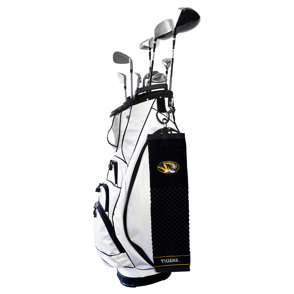 Team Golf Ncaa Missouri Tigers Embroidered Golf Towel Embroidered Golf Towel, Checkered Scrubber Design, Embroidered Logo