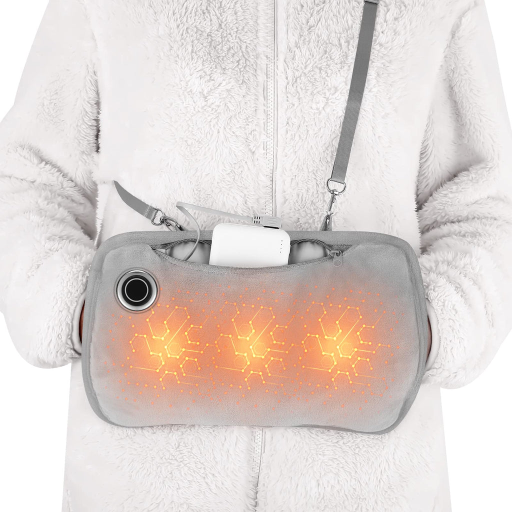 Hand Warmers Rechargeable, Portable Graphene Heated Gloves Handwarmers Bag With 10000Mah Power Bank&3 Heat Modes, Fast Electric 