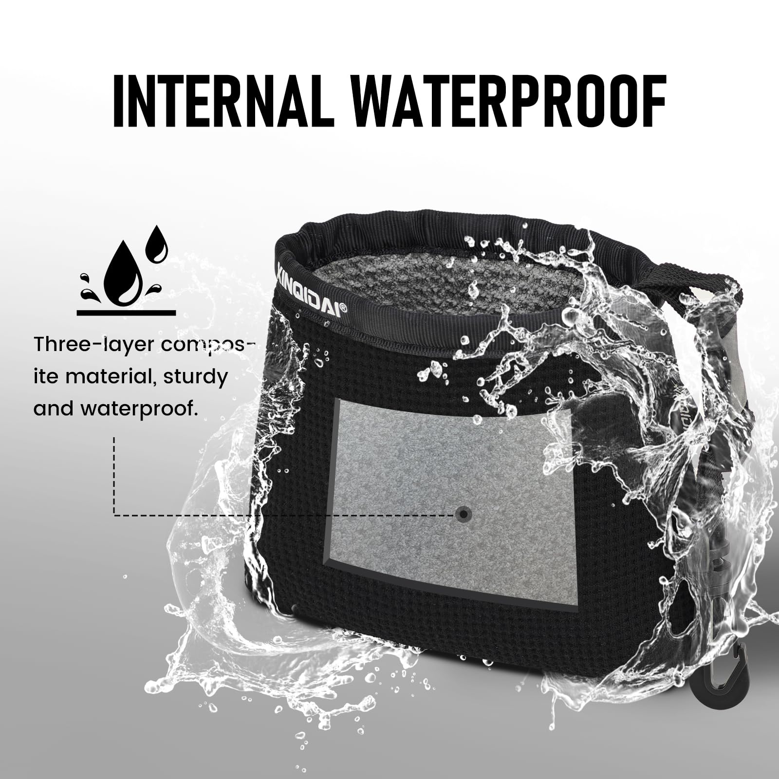 XINQIDAI Golf Club and Golf Ball Cleaning Bag - Cleans Club Grooves, Golf Bag Accessories,Waterproof Clean Face Tech, Detachable
