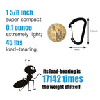 Abcool 10Pcs Keychain Clips Mini Carabiner - 1 5/8Inch Small Aluminum Durable Quick Release Auto Locking D-Shape Spring Loaded W