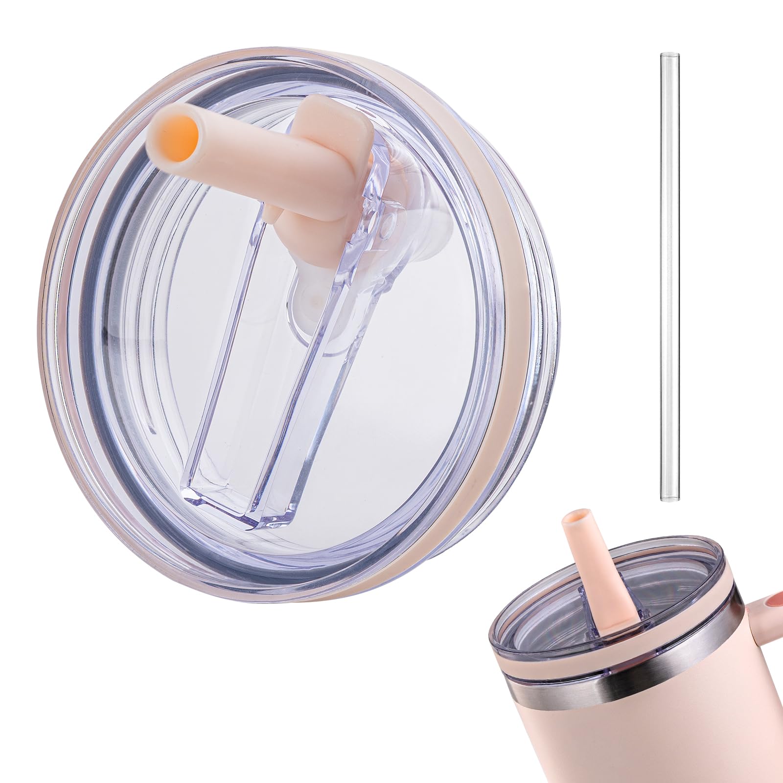 Replacement Lid for Stanley 40oz and 64oz Tumbler.Leakproof Flip Straw Lid Fit stanley Cup Quencher H2.0 40 oz/64 oz and Stanley