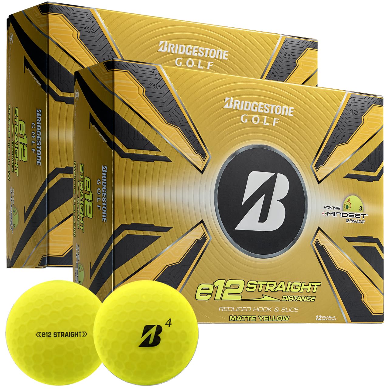 Bridgestone Golf e12 Straight Matte Yellow Double Dozen