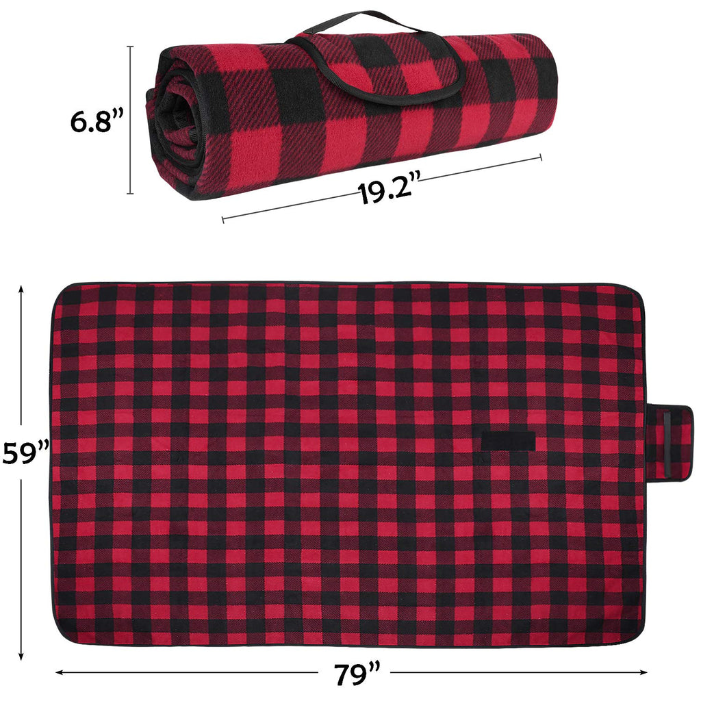 Tirrinia Outdoors Waterproof Blanket, 59X 79 Lightweight Fleece Stadium Windproof Throw Mat For Boat, Traveling, Camping, Hiking