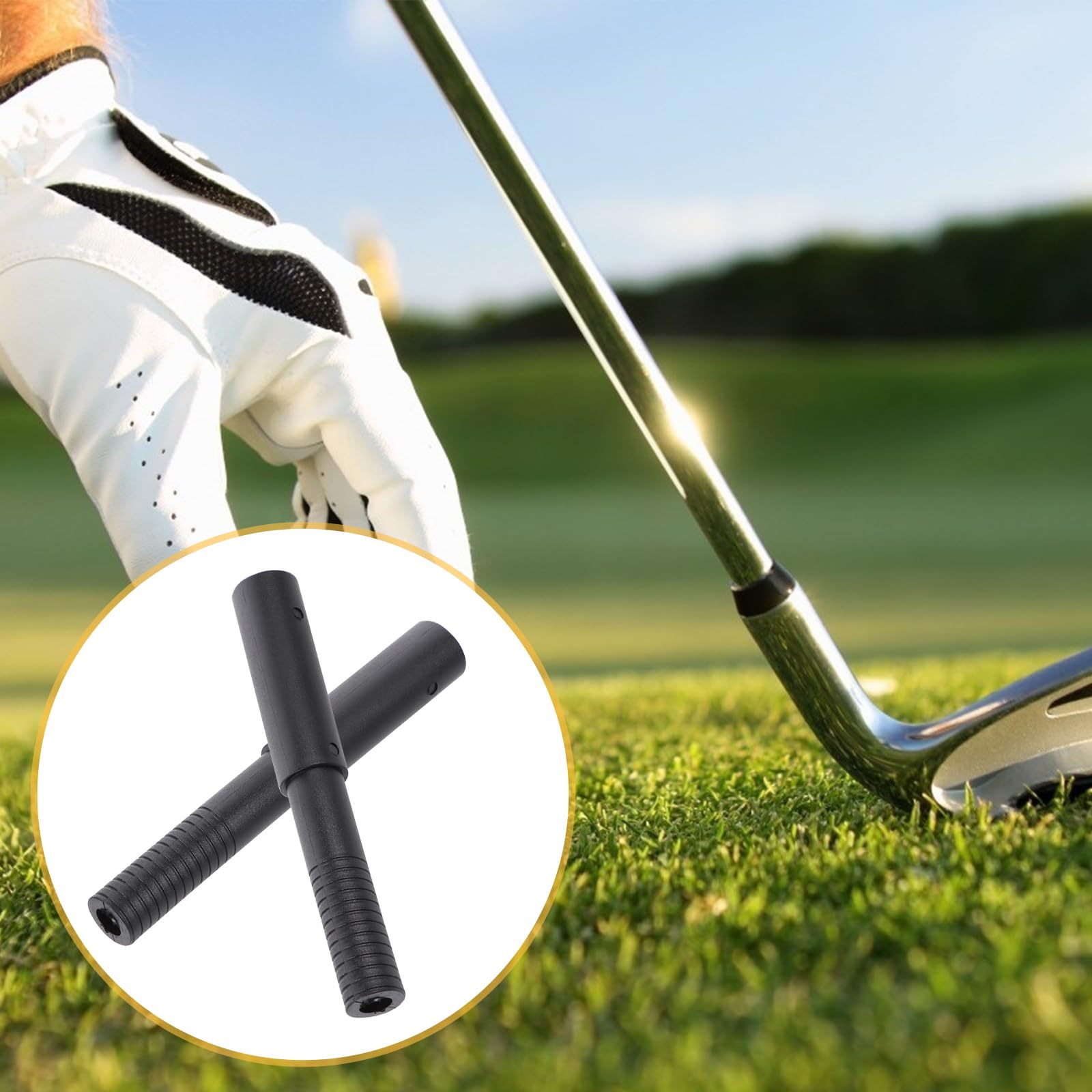 Veemoon 2Pcs Universal Golf Club Stick Shaft Extender: Golf Club Extension Rod Club Shaft For Steel Or Iron Wood Putter