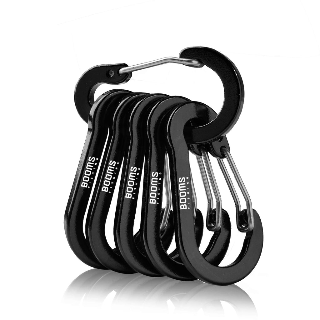 Booms Fishing Cc1 Multi-Use Carabiner Clip, 6 Pack Small Caribeener Clips, Mini Keychain Caribeaner Clip 2 Inch, Aluminum D Ring