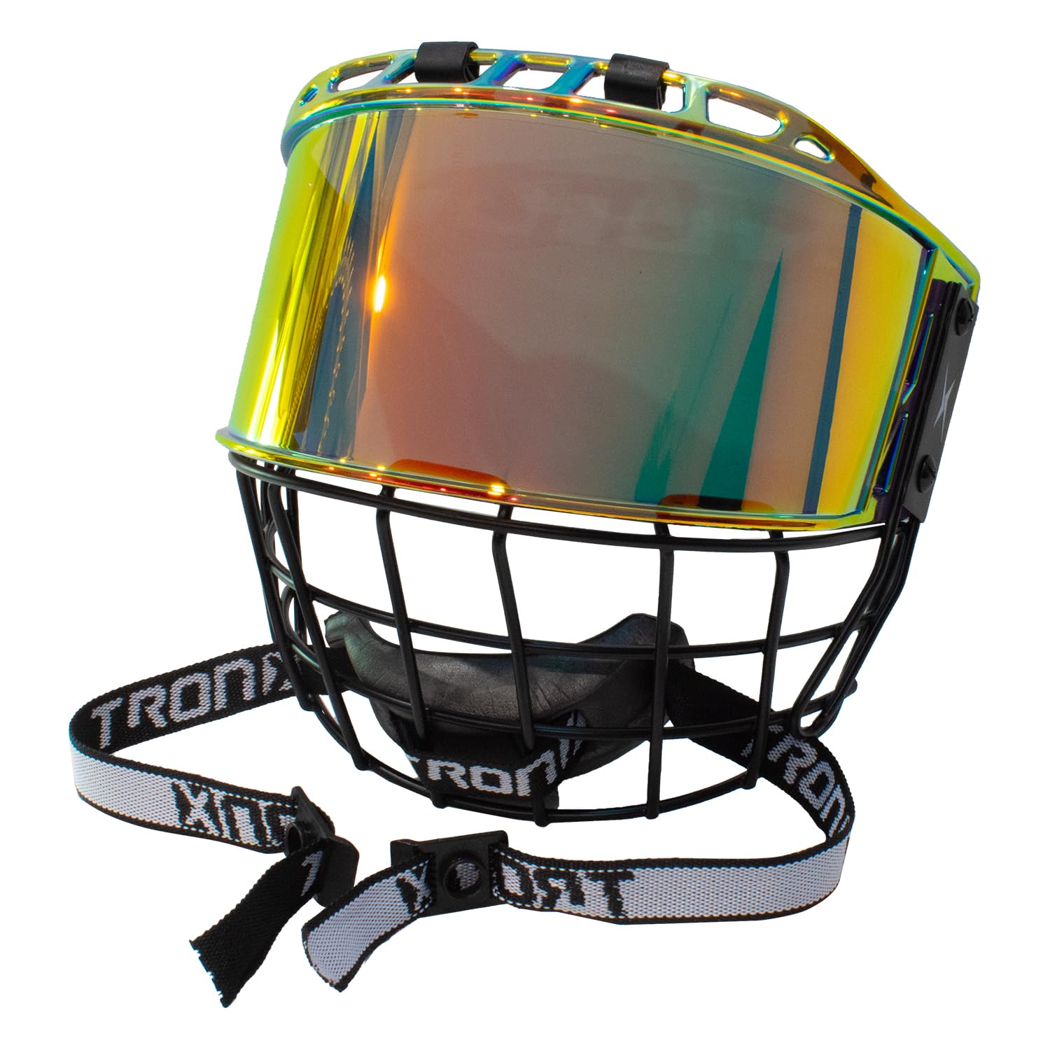 Tronx S920 Revo Red Mirrored Hybrid Senior Face Cage Shield & Visor Colored Bubbles