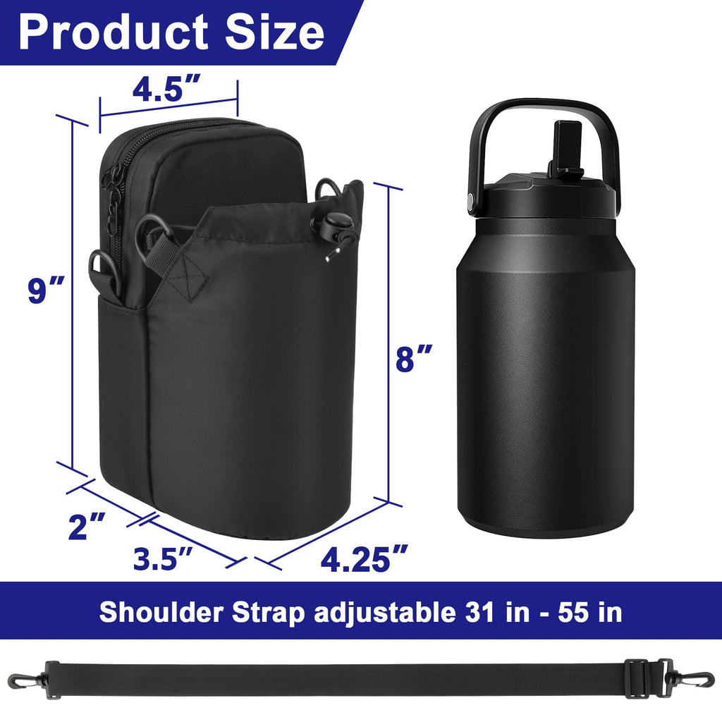 Cosmos Water Bottle Bag Crossbody Bottle Holder Carrier Case Bag Bottle Sling Bag Pouch With Adjustable Shoulder Strap & Pocket,