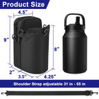 Cosmos Water Bottle Bag Crossbody Bottle Holder Carrier Case Bag Bottle Sling Bag Pouch With Adjustable Shoulder Strap & Pocket,