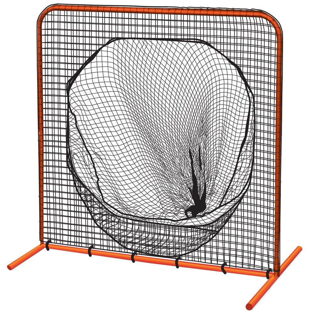 Champro Baseball and Softball Collector Steel Frame Brute Sock Screen with Weatherized Net (7 x 7), Orange (NB187)