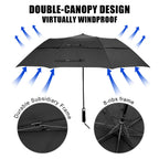 G4Free 62 Inch Portable Navy Golf Umbrella Automatic Open Large Oversize Vented Double Canopy Windproof Waterproof Sport Umbrell